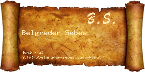 Belgrader Sebes névjegykártya